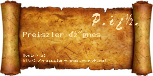 Preiszler Ágnes névjegykártya